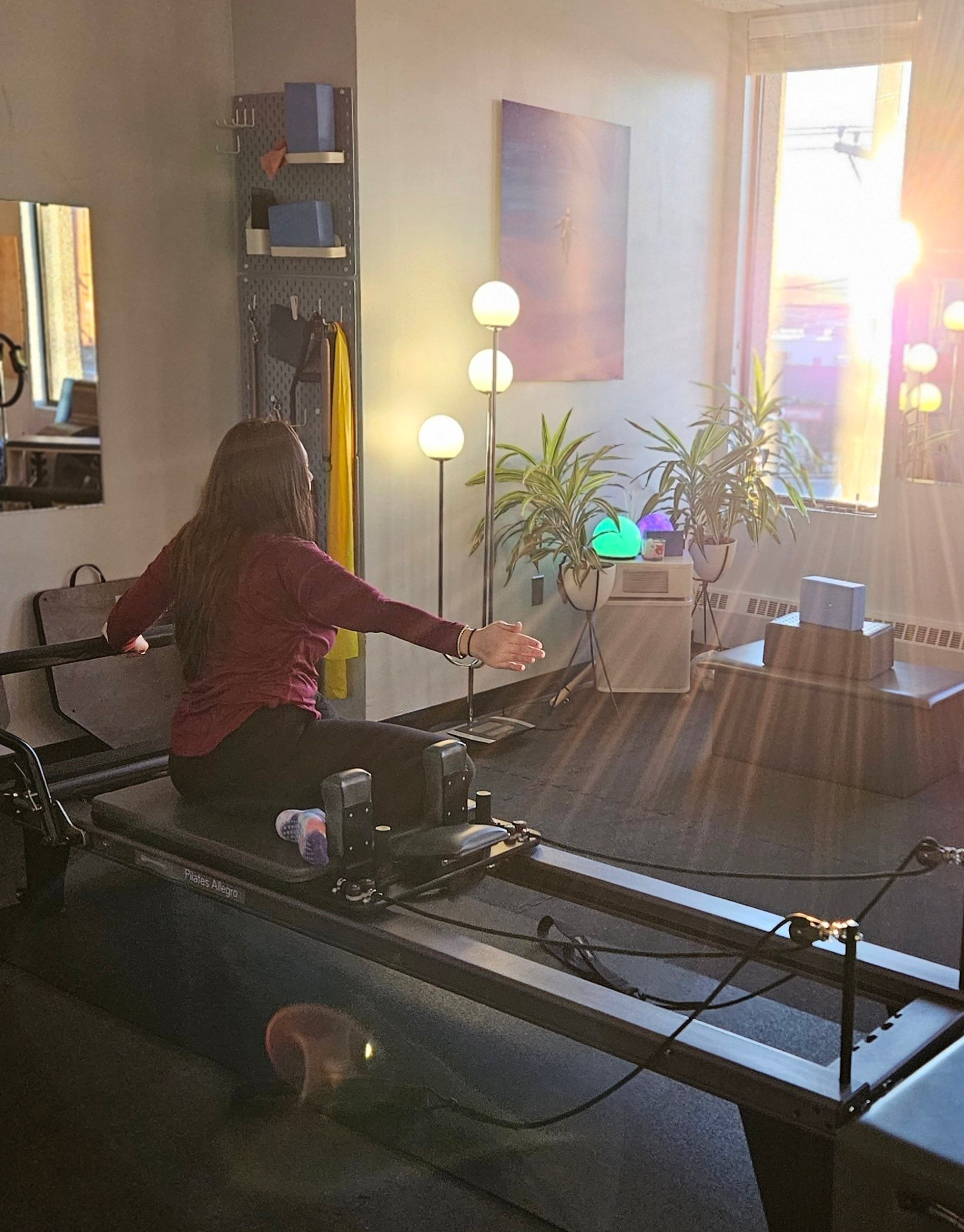 Pilates practice at Willow Practice Studio; instructor portrait placeholder